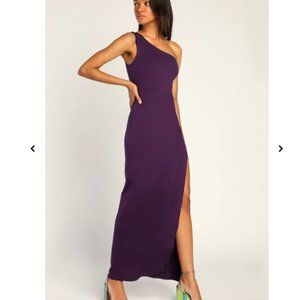 Lulu's Purple One Shoulder Maxi Dress